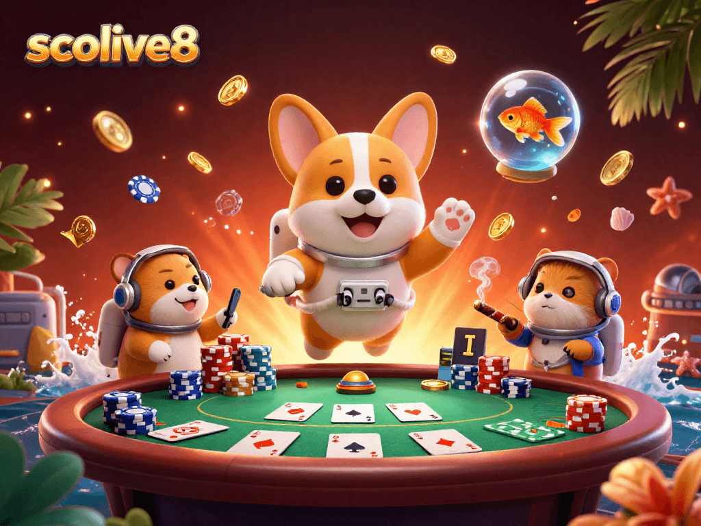 Experience thrilling gameplay with socolive8, where poker chips and golden coins float in a vibrant space casino.
