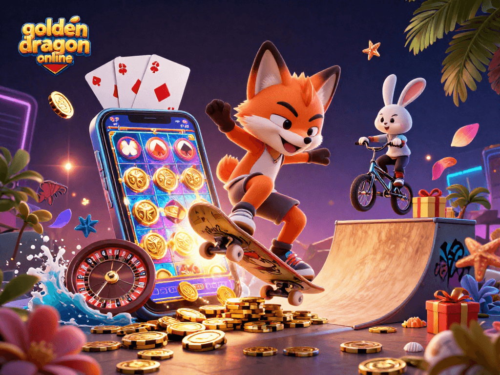 Experience the excitement of golden dragon online with thrilling characters and vibrant casino elements!