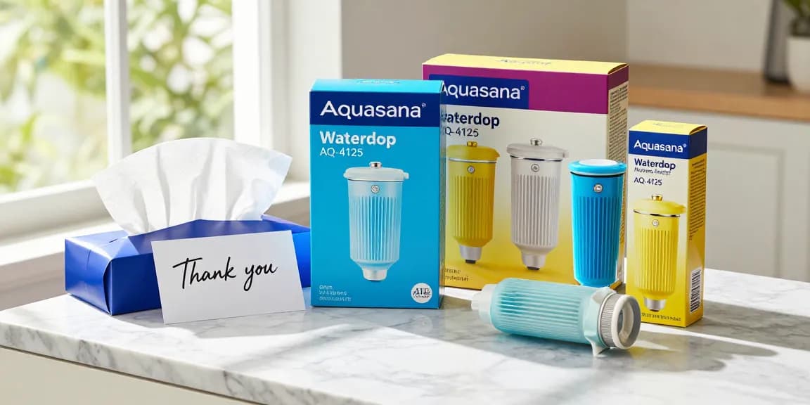 Waterdrop AQ-4125 Shower Filter Replacement for Aquasana® AQ 4125 displayed in an online shopping review, showcasing best deals on e-commerce platforms.