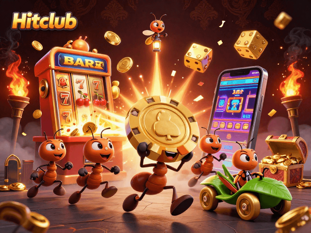 Hitclub introduces an exciting heist-themed casino adventure with ants, a firefly, and a grasshopper getaway driver.