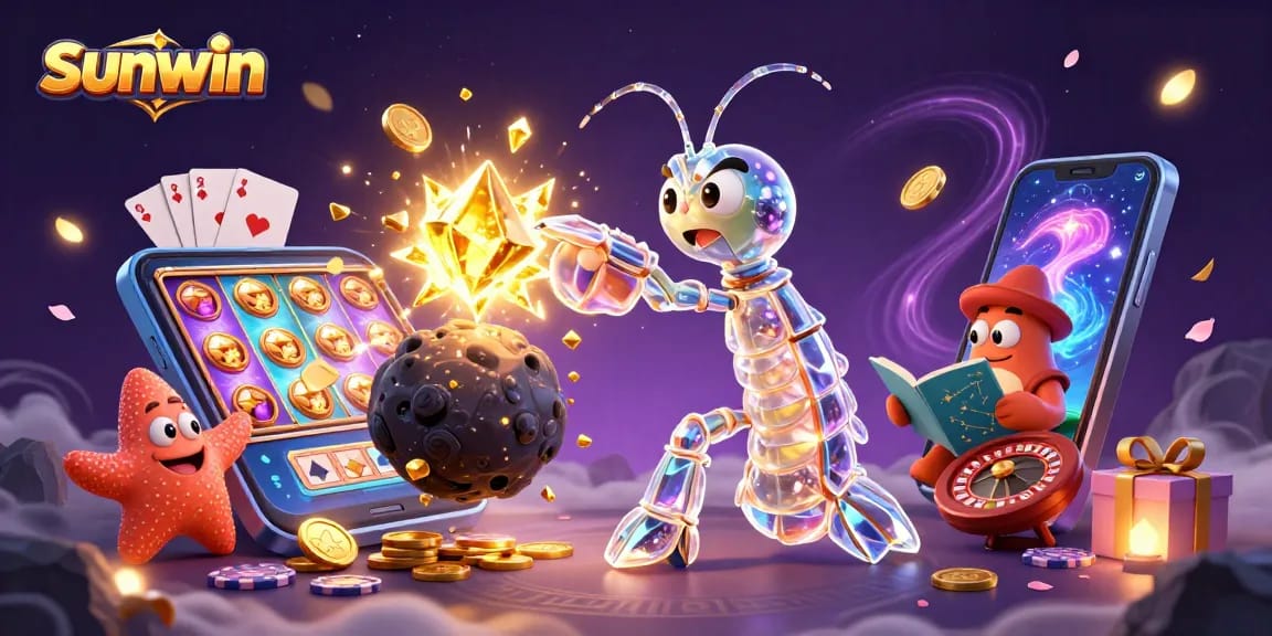 Experience sunwin's vibrant casino magic with 3D characters, slot games, and sparkling gems.