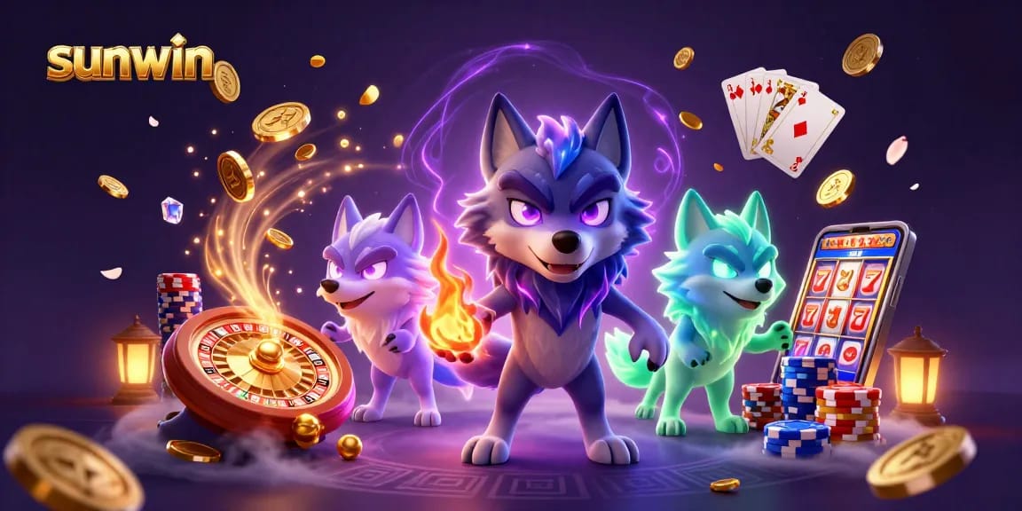 Engage in thrilling gaming adventures at sunwin, featuring dynamic wolves and casino elements.