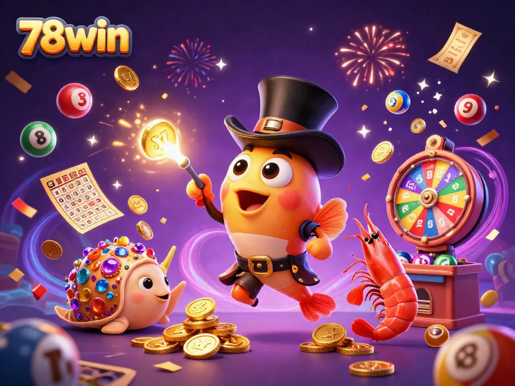 Engage in the thrilling world of 78win with amazing characters and vibrant casino elements.