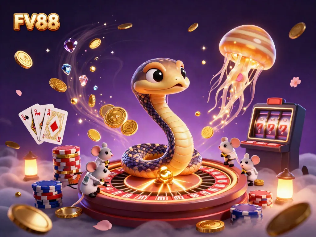 Experience dynamic gaming excitement at FV88 with astronauts betting on a cosmic roulette wheel.