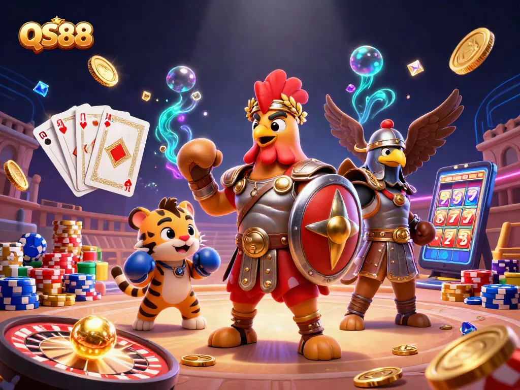 Experience the vibrant gaming action at QS88 with immersive 3D elements and dynamic casino gameplay.