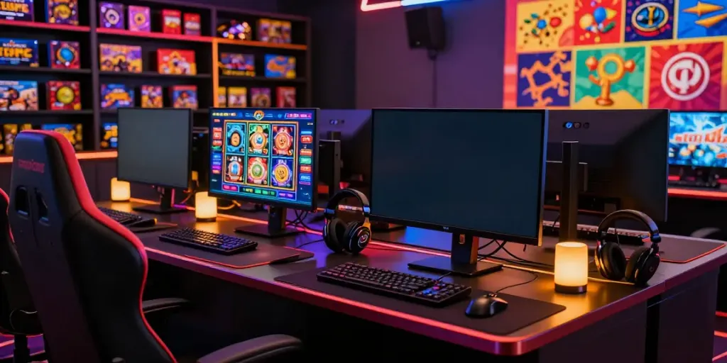 Experience the thrill of independent casinos not on GamStop in a vibrant gaming setup.