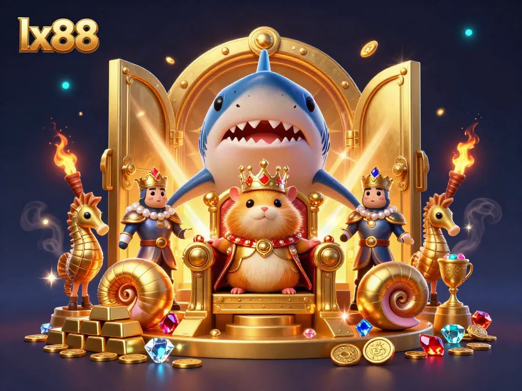Experience winning moments at lx88, where a fierce hamster king reigns with treasure and royal seahorse guards.