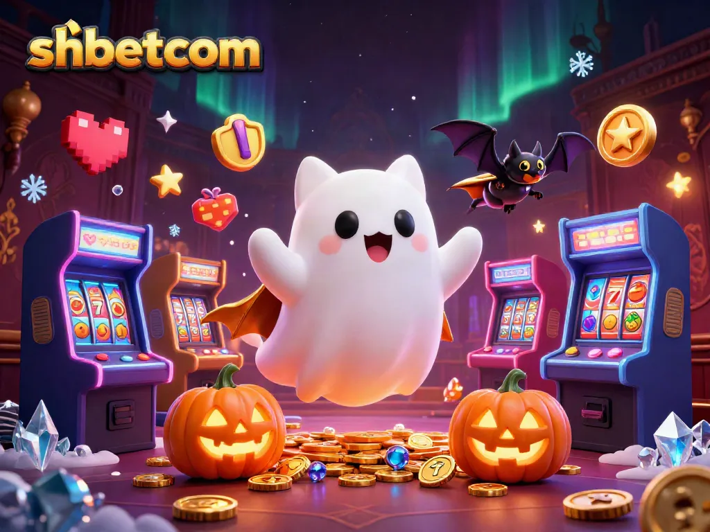 Play games at shbetcom with a ghost cat and vampire bat in a haunted casino.