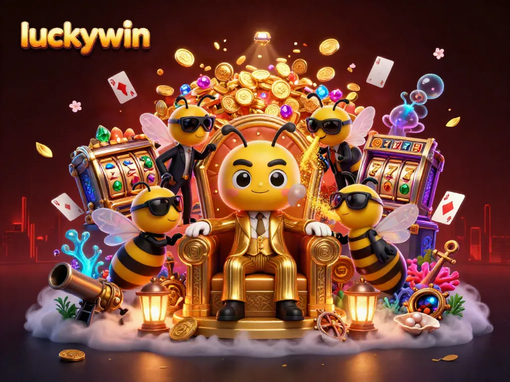 Experience thrilling gambling adventures at luckywin with a dynamic casino-themed scene featuring engaging characters.