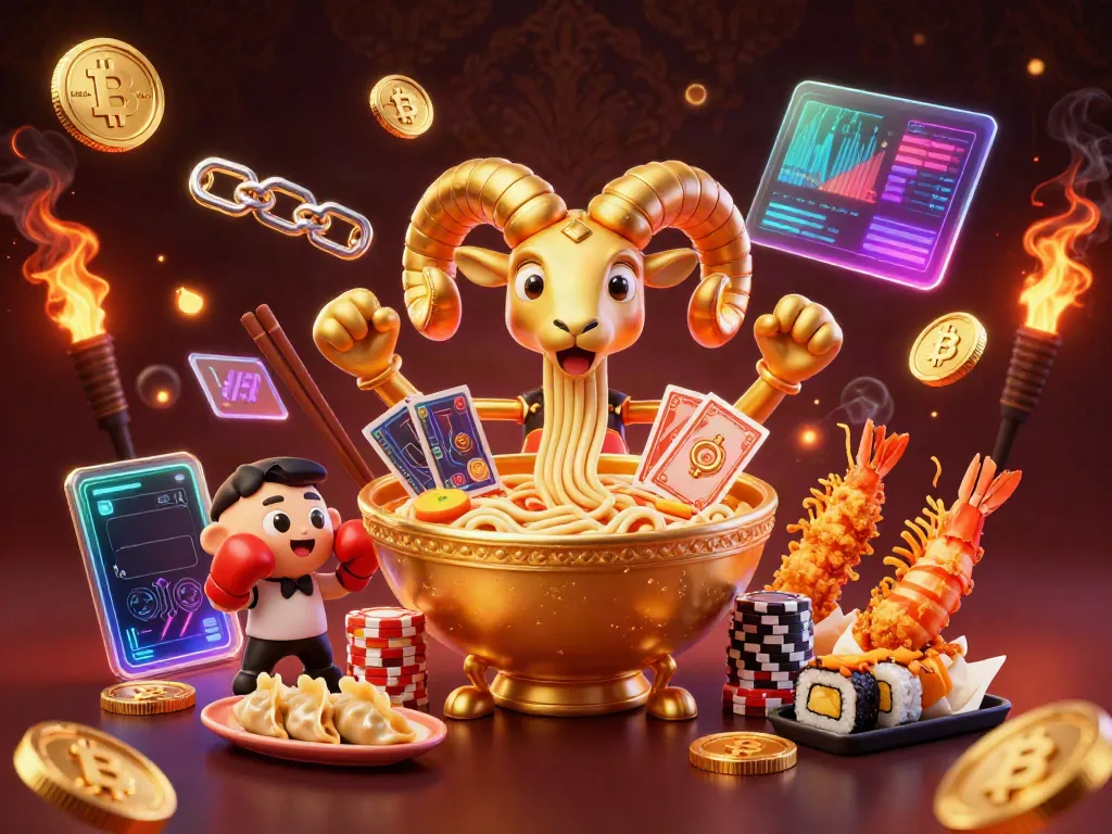 Experience man 88 with a vibrant 3D illustration featuring a golden ramen bowl and vibrant casino elements.