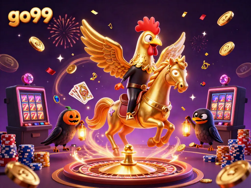 Experience thrilling gameplay at go99 with golden rooster casino characters and vibrant slot reels.