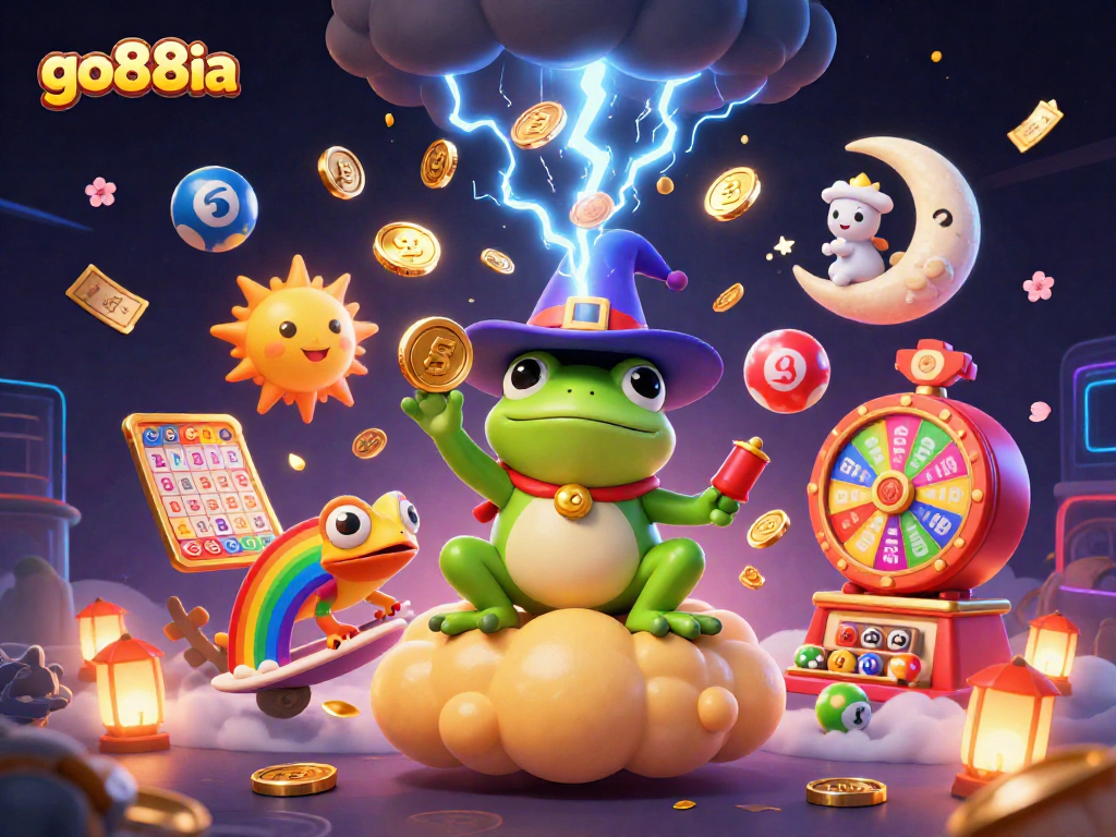 Experience the excitement of go88ia with a storm of golden coins and lottery balls, enhancing your gaming adventure.