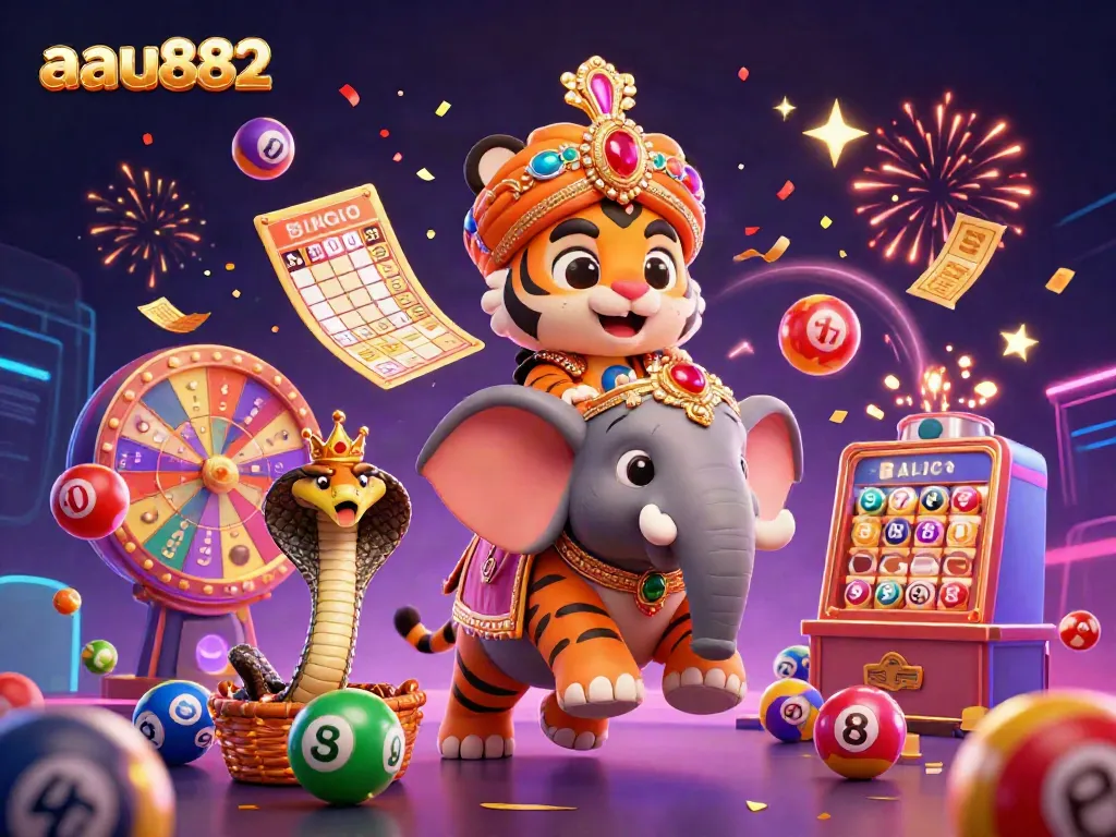 Experience the thrill of winnings with aau882 in this immersive 3D casino illustration showcasing vibrant gaming elements.