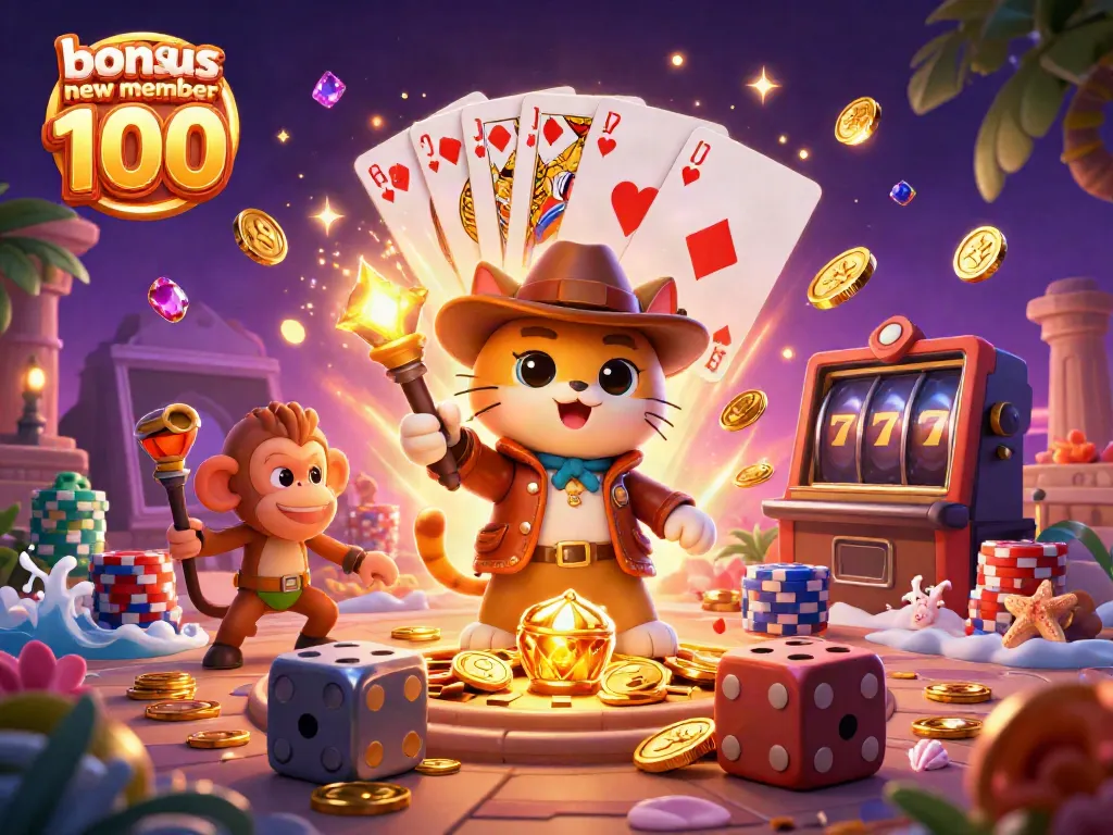 Experience thrilling gameplay with bonus new member 100 slots for maximum winnings!