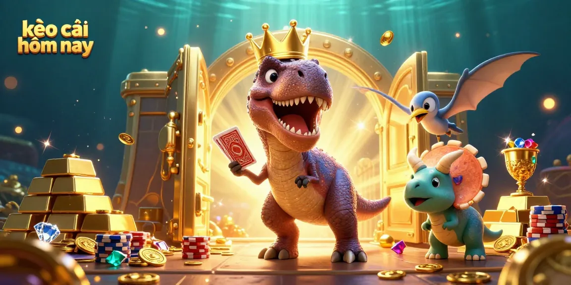 Engage with kèo nhà cái hôm nay as cartoon characters play cards and stack chips in a vibrant casino scene.