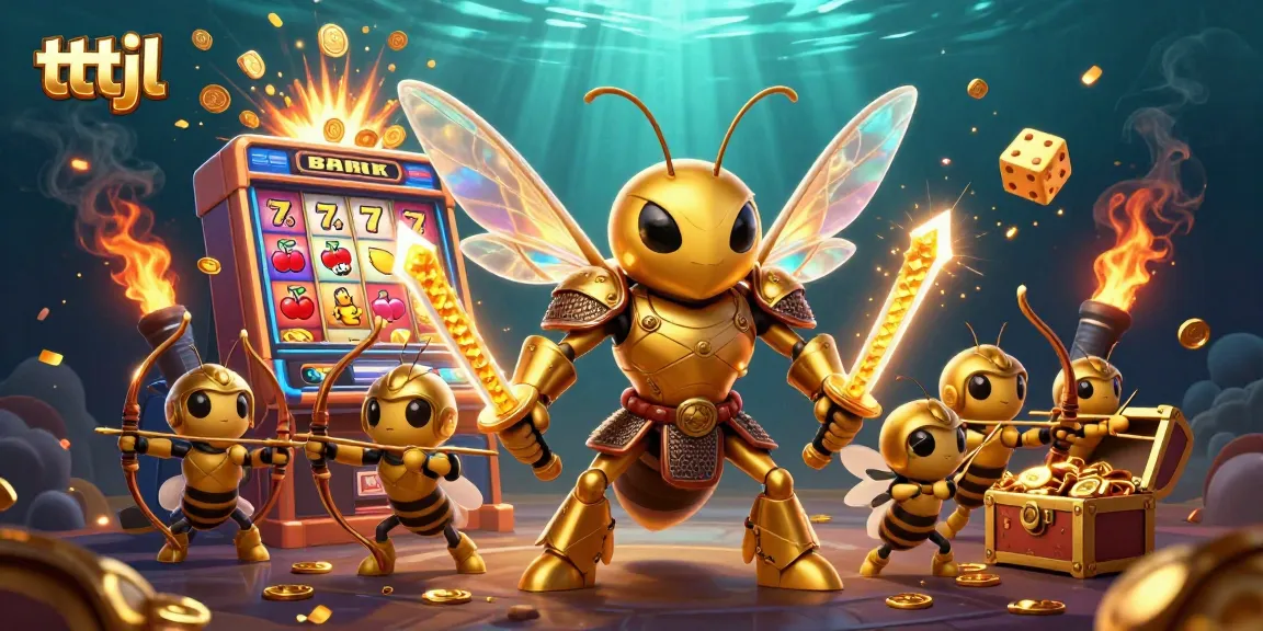 Experience thrilling action with tttjl in a vibrant 3D casino illustration filled with golden jackpots.