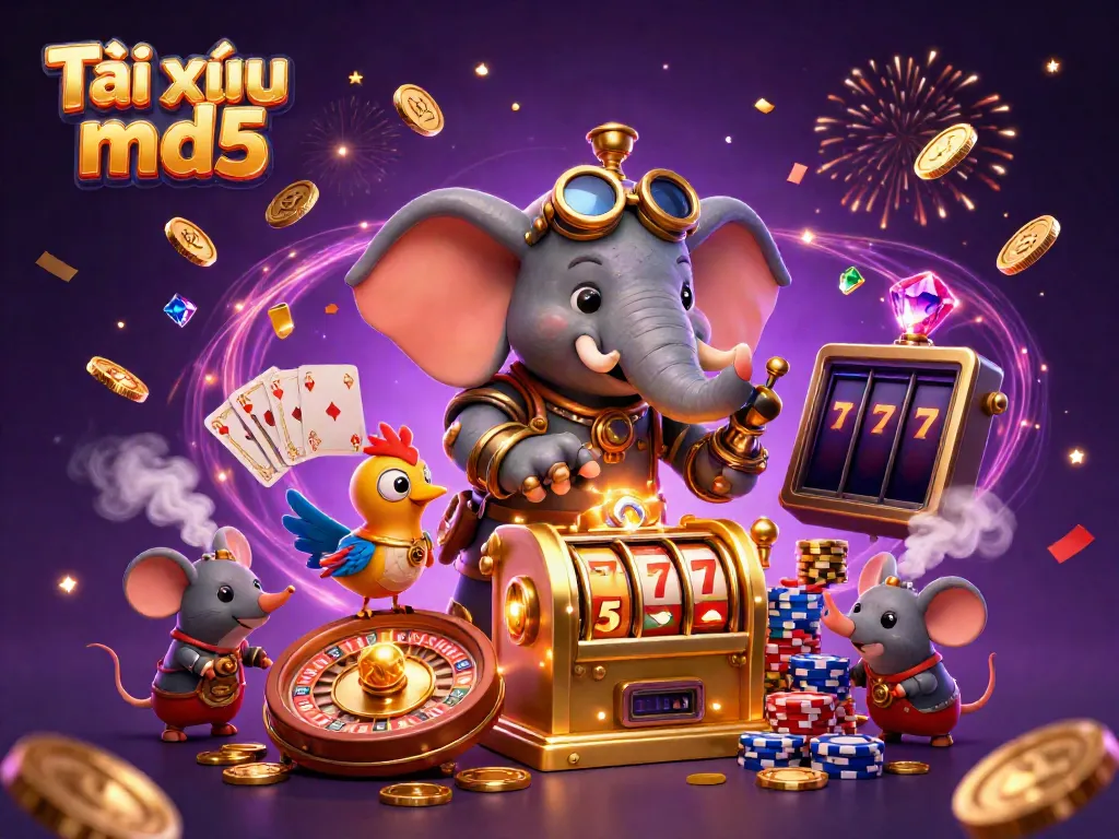 Experience the excitement of Tài xỉu md5 through engaging characters and casino elements.