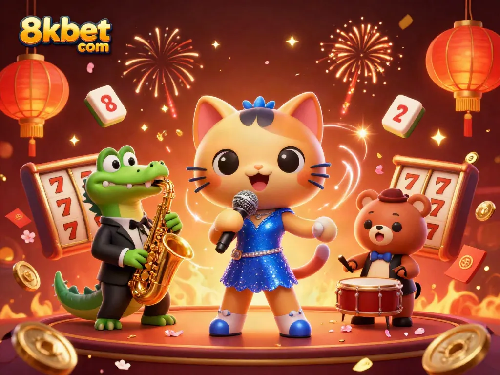 Engage with 8xbet com's vibrant casino experience featuring lively characters and dynamic gaming elements.