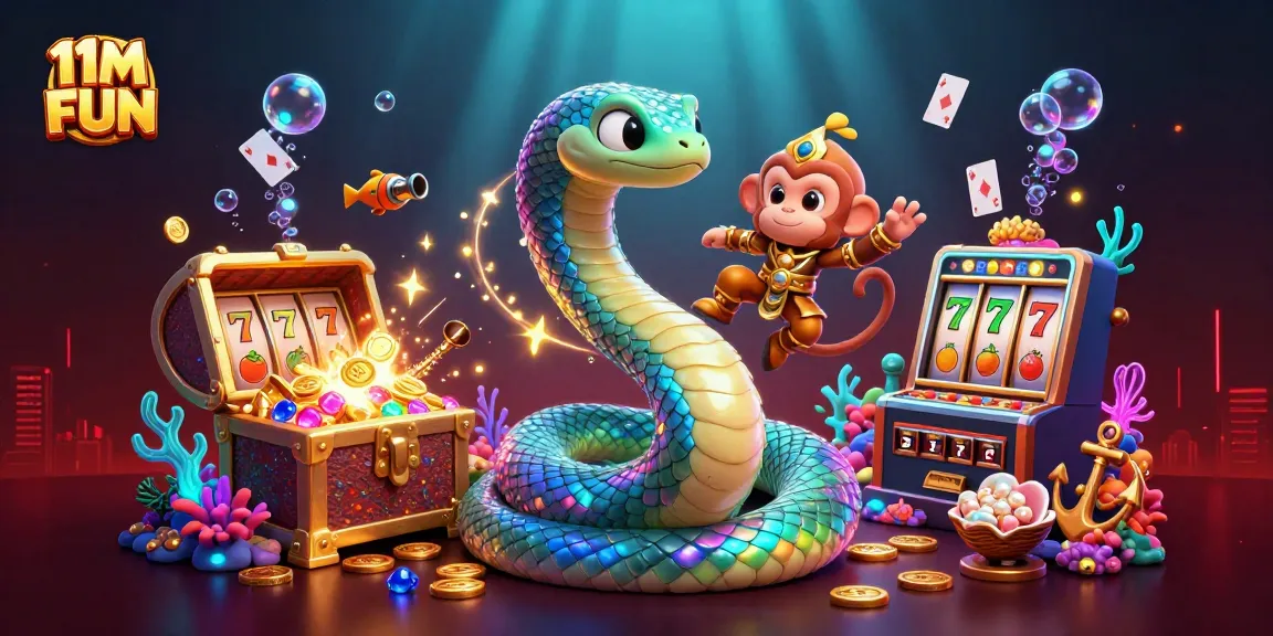 Experience the entertaining adventures of 11M FUN through a vibrant underwater casino scene.