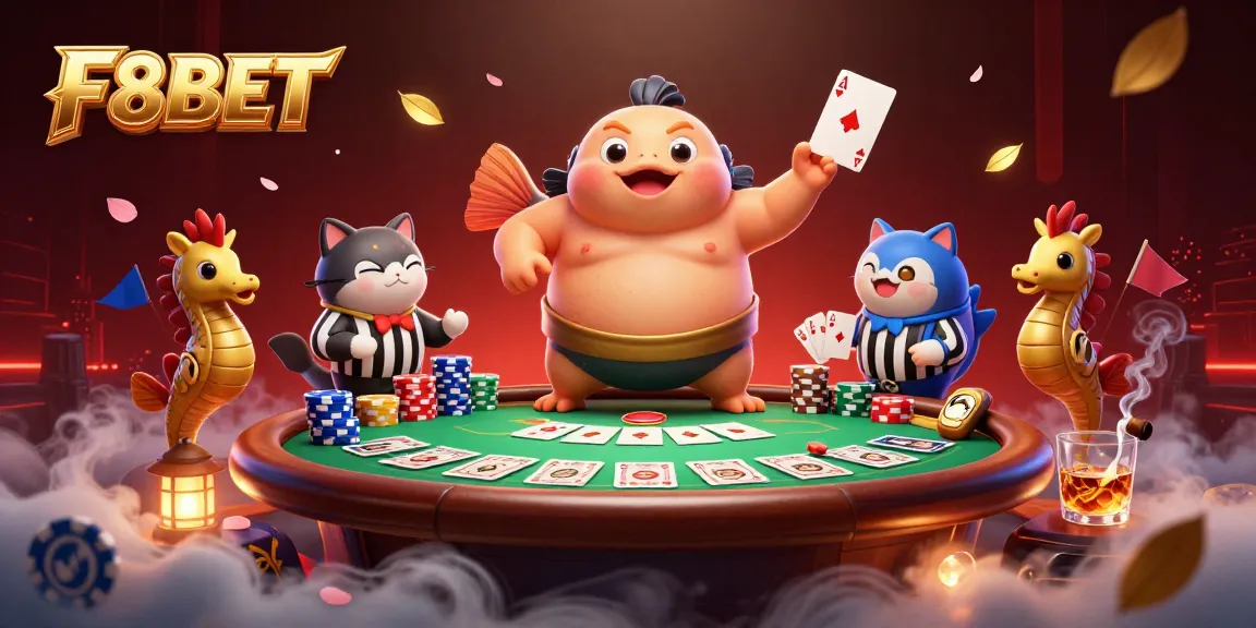 Win big at F8BET with an exciting underwater casino scene featuring cartoon characters.