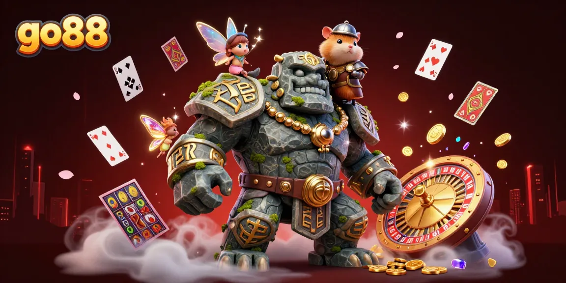 Experience thrilling gameplay with go88 in a vibrant 3D casino scene full of excitement.