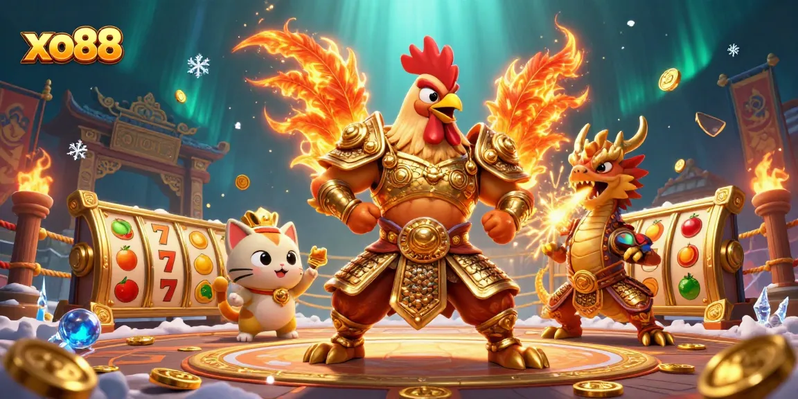 Spin the slots with xo88's captivating warriors amidst golden symbols and exciting action.
