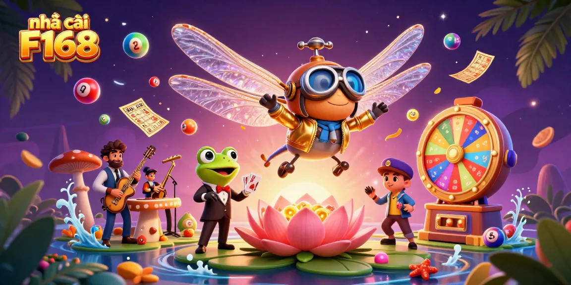 Experience dynamic gaming at nhà cái F168 with a vibrant casino scene filled with fun characters and action.