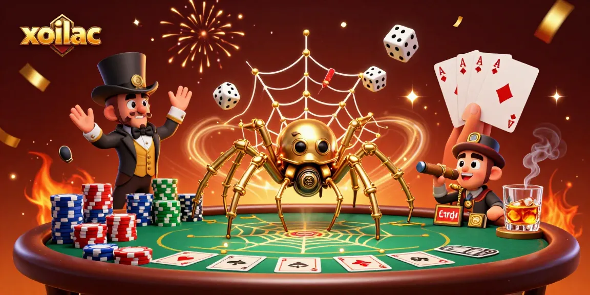 Xoilac enhances the gaming experience with a rich scene of steampunk elements and poker excitement.