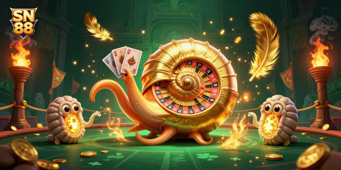 Engage in thrilling gambling adventures with SN 88's animated deep-sea casino scene.