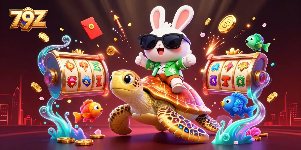 Explore the vibrant world of 79Z slots with an adorable mascot and exciting elements!