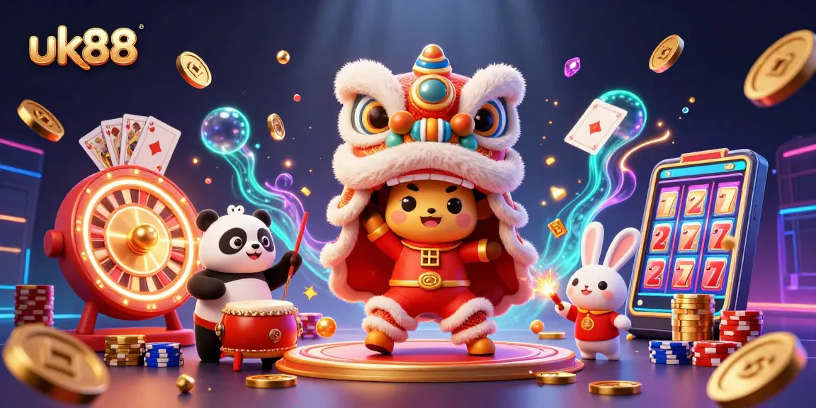 Engage with uk88's thrilling casino experience via this vibrant illustration of a lively gambling scene.