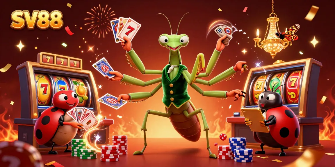 Engage with SV88 as a giant praying mantis card sharp dazzles in luxury casino action.