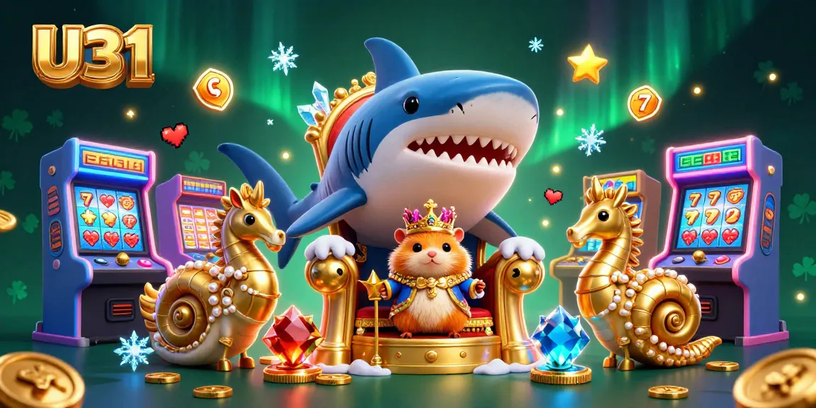 Experience the excitement of U31 casino gaming with vibrant characters and interactive arcade elements.