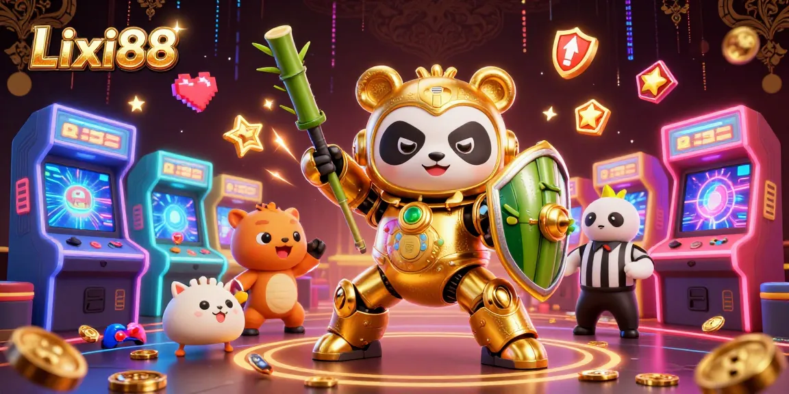 Lixi88 invites players to enjoy thrilling slots and games in a vivid 3D casino illustration.