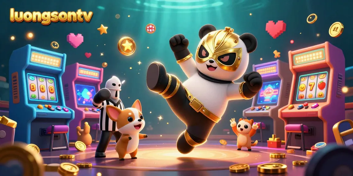 Experience the excitement of betting with luongsontv's vibrant casino scene featuring a wrestling panda!
